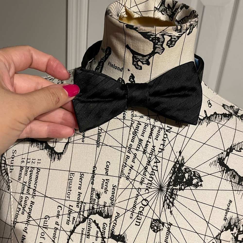 🎯Bow formal evening strips print stripped pattern fancy tuxedo party tomboy goth